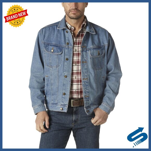 Men's Classic Fit Unlined Denim Jacket - 100% Cotton Durable Construction
